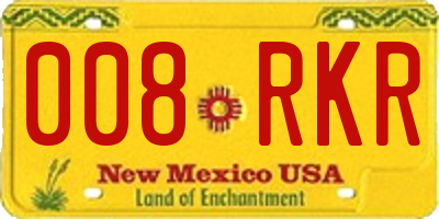 NM license plate 008RKR