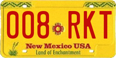 NM license plate 008RKT