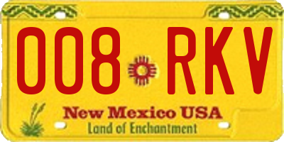 NM license plate 008RKV