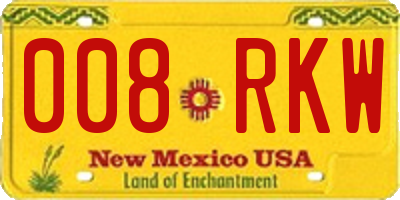 NM license plate 008RKW