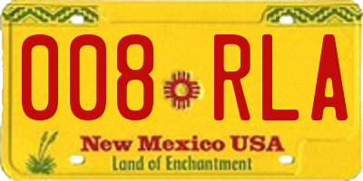 NM license plate 008RLA
