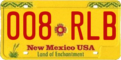 NM license plate 008RLB