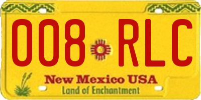 NM license plate 008RLC
