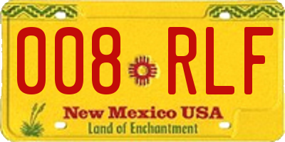NM license plate 008RLF