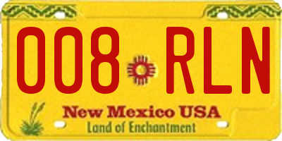 NM license plate 008RLN
