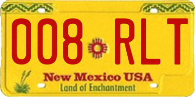 NM license plate 008RLT