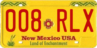 NM license plate 008RLX