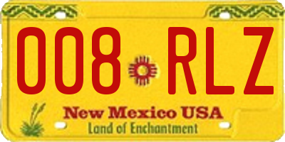 NM license plate 008RLZ
