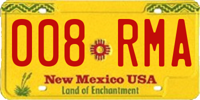 NM license plate 008RMA