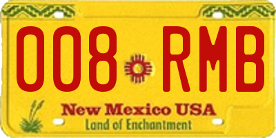 NM license plate 008RMB