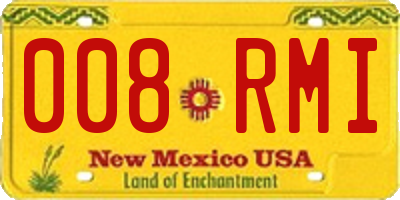 NM license plate 008RMI