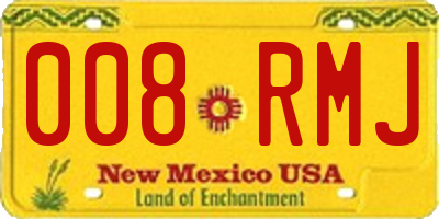 NM license plate 008RMJ
