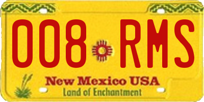 NM license plate 008RMS