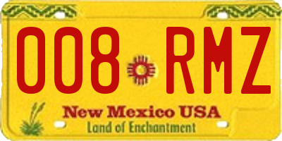 NM license plate 008RMZ