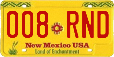 NM license plate 008RND