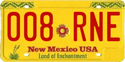 NM license plate 008RNE