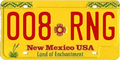 NM license plate 008RNG