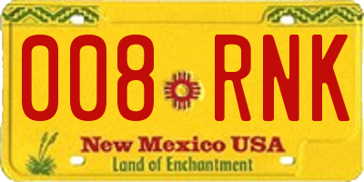 NM license plate 008RNK