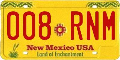 NM license plate 008RNM