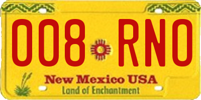 NM license plate 008RNO