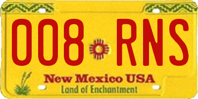NM license plate 008RNS
