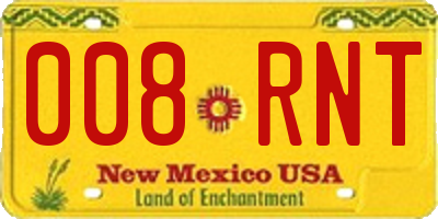 NM license plate 008RNT