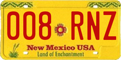 NM license plate 008RNZ
