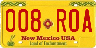 NM license plate 008ROA