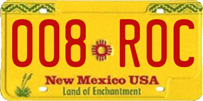 NM license plate 008ROC