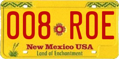 NM license plate 008ROE