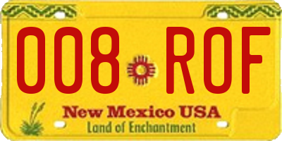 NM license plate 008ROF