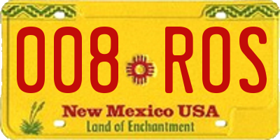 NM license plate 008ROS