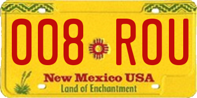 NM license plate 008ROU