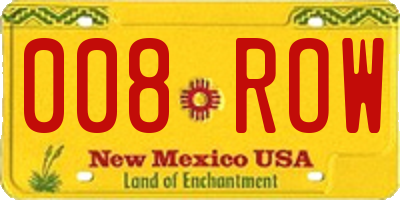 NM license plate 008ROW
