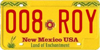 NM license plate 008ROY