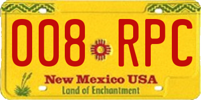 NM license plate 008RPC