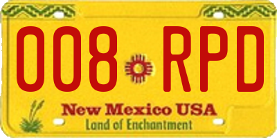 NM license plate 008RPD