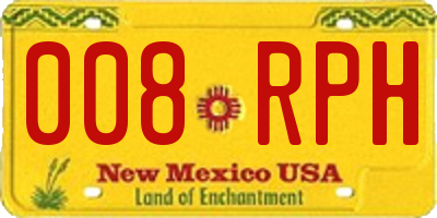 NM license plate 008RPH