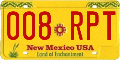 NM license plate 008RPT
