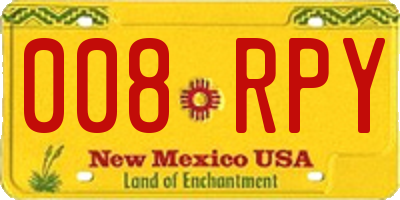 NM license plate 008RPY