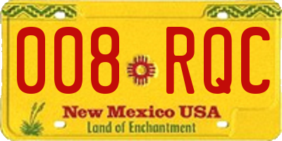 NM license plate 008RQC