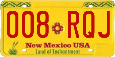NM license plate 008RQJ
