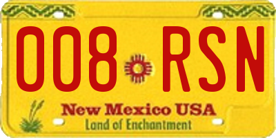 NM license plate 008RSN