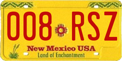 NM license plate 008RSZ
