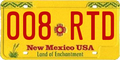NM license plate 008RTD