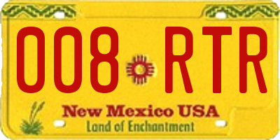 NM license plate 008RTR