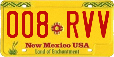 NM license plate 008RVV