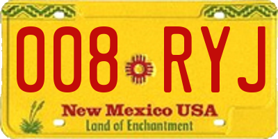NM license plate 008RYJ