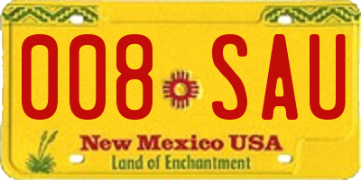 NM license plate 008SAU
