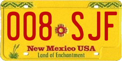 NM license plate 008SJF
